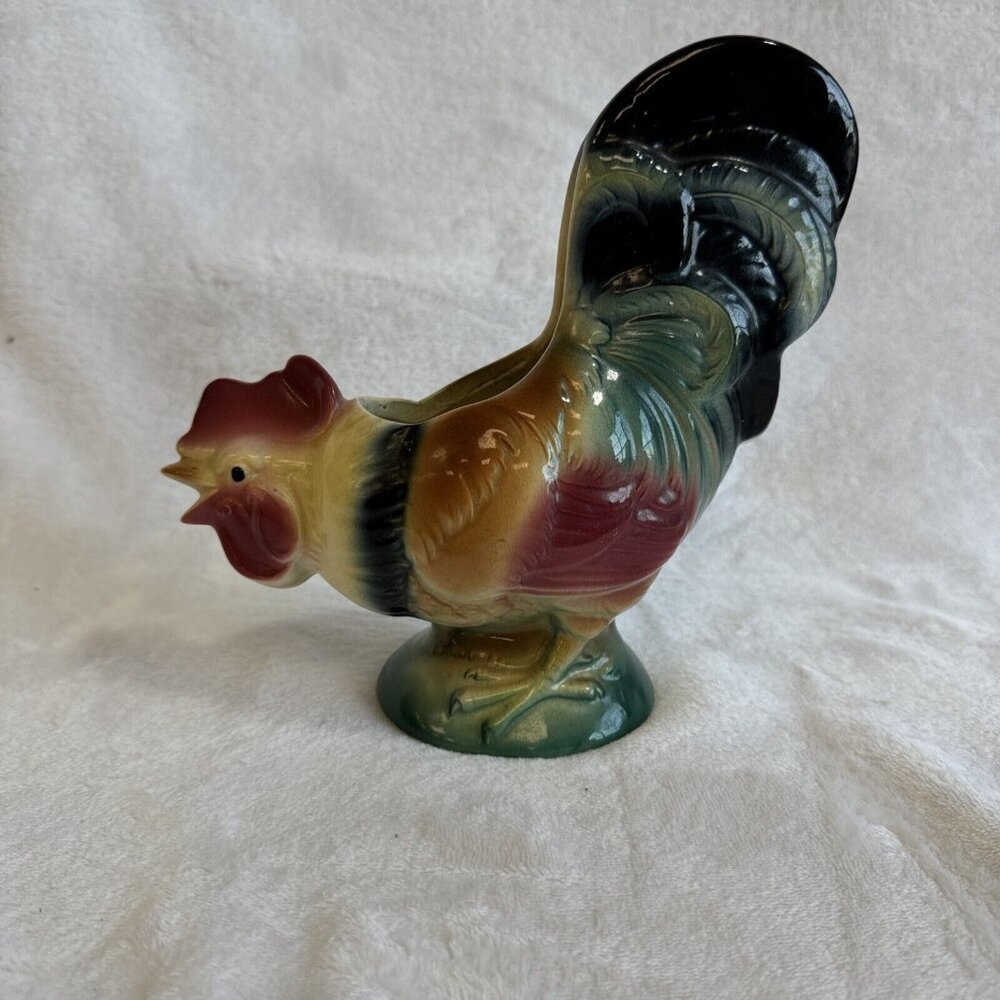 Vintage‎ Royal Copley Low Tail Common Rooster Planter 7 1/2” SEE PHOTOS CLOSELY